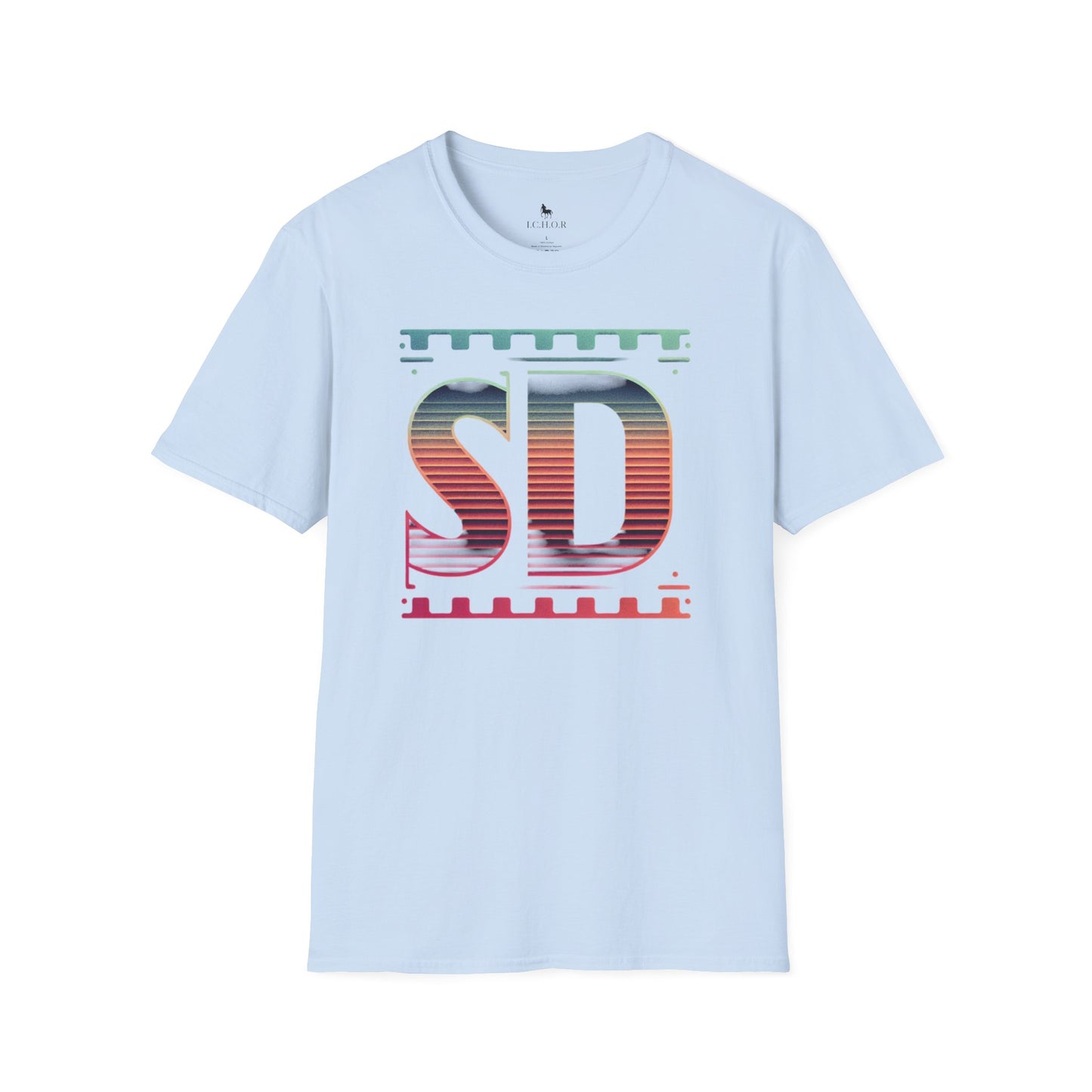 I.C.H.O.R Retro "SD" Graphic Unisex Softstyle T-Shirt - Perfect for Casual Outings and Summer Vibes