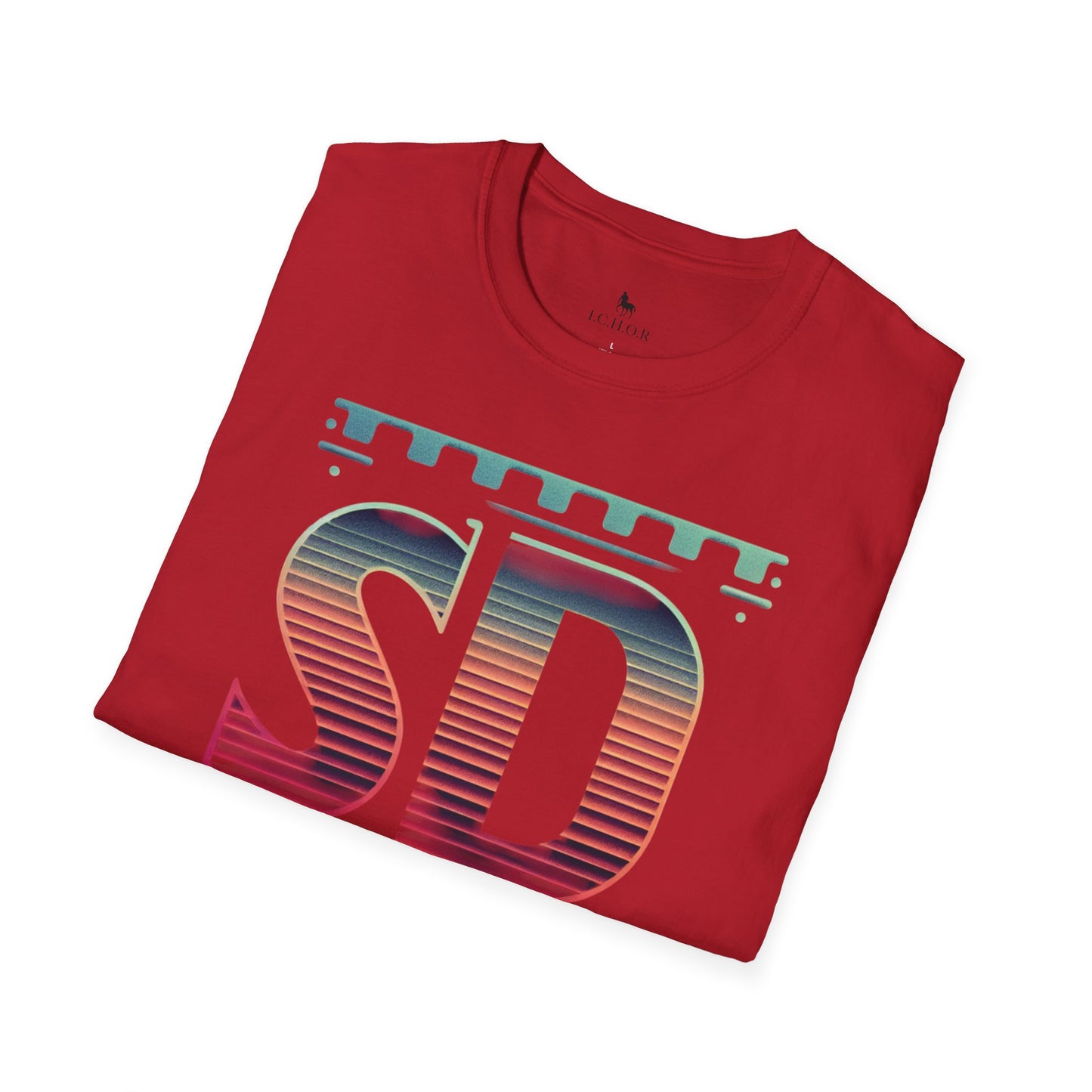 I.C.H.O.R Retro "SD" Graphic Unisex Softstyle T-Shirt - Perfect for Casual Outings and Summer Vibes