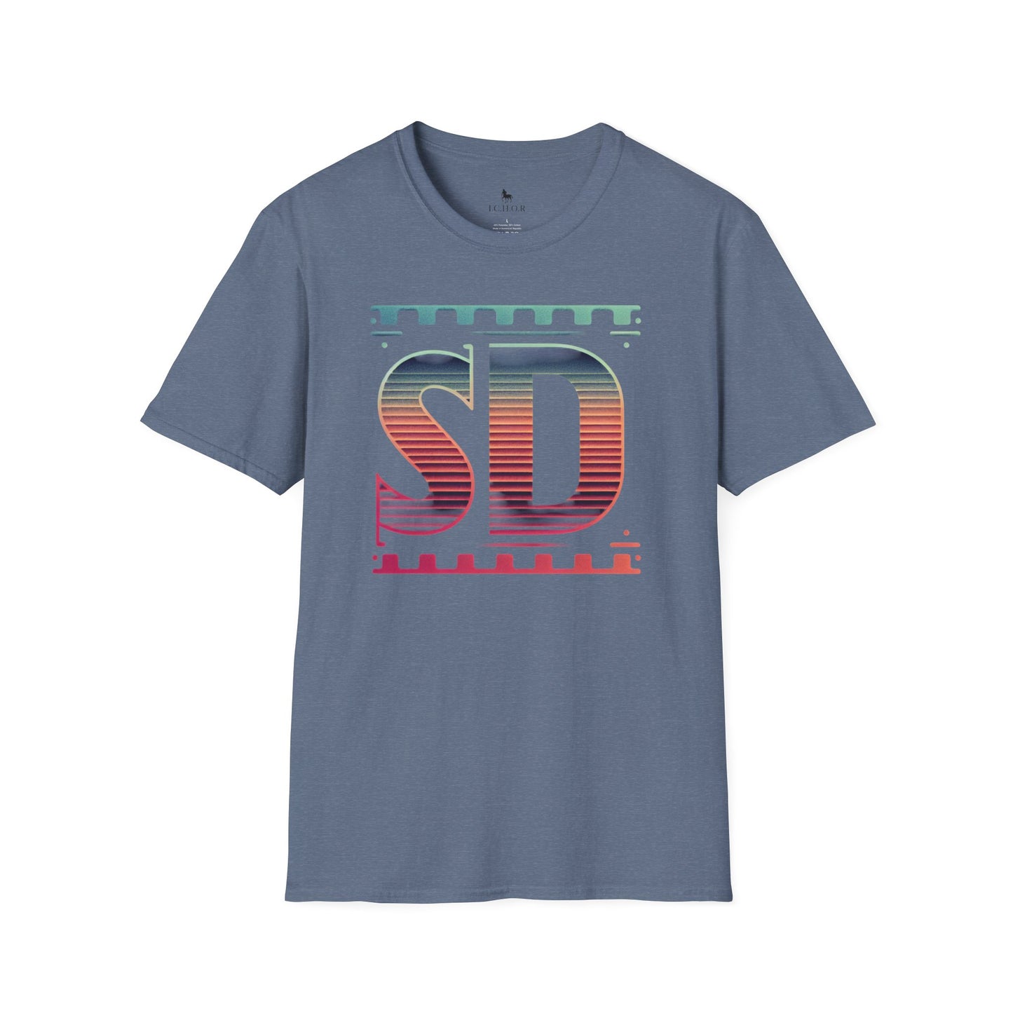I.C.H.O.R Retro "SD" Graphic Unisex Softstyle T-Shirt - Perfect for Casual Outings and Summer Vibes