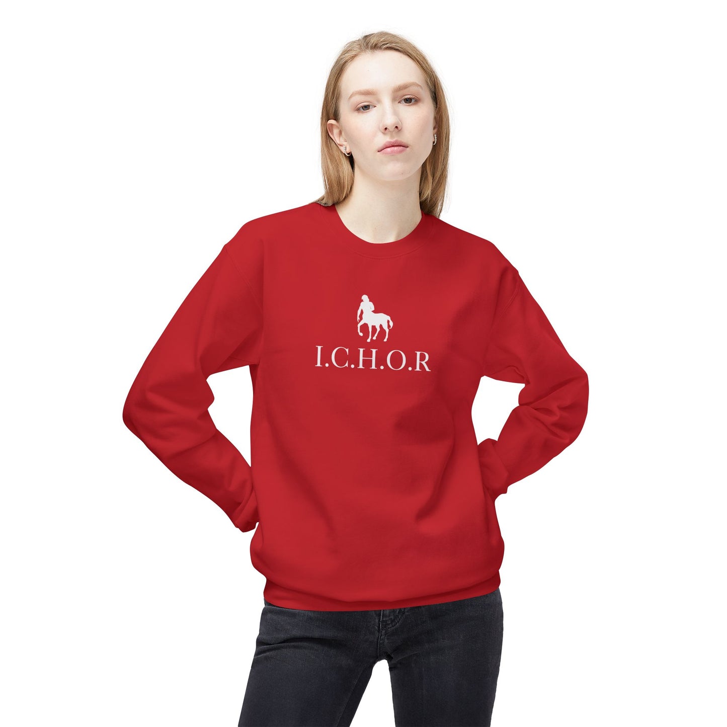 I.C.H.O.R. Unisex Midweight Fleece Crewneck Sweatshirt - Cozy Equine Fashion