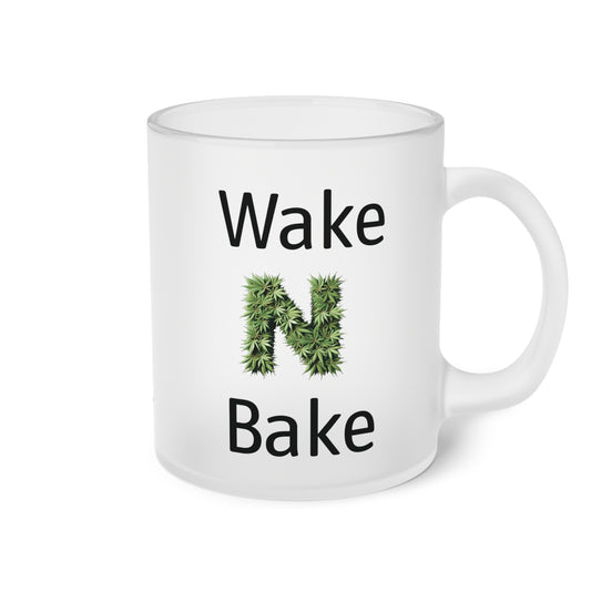 I.C.H.O.R Cash Fraze Inspirational Frosted Glass Mug - "Wake & Bake" Design for Coffee Lovers