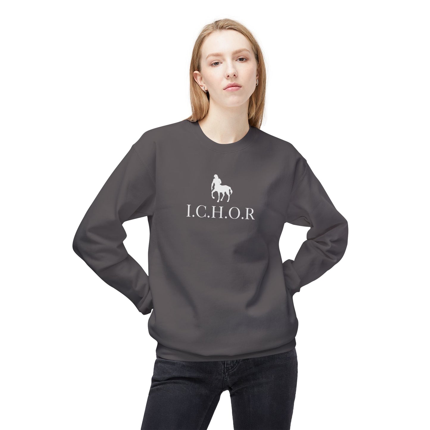 I.C.H.O.R. Unisex Midweight Fleece Crewneck Sweatshirt - Cozy Equine Fashion