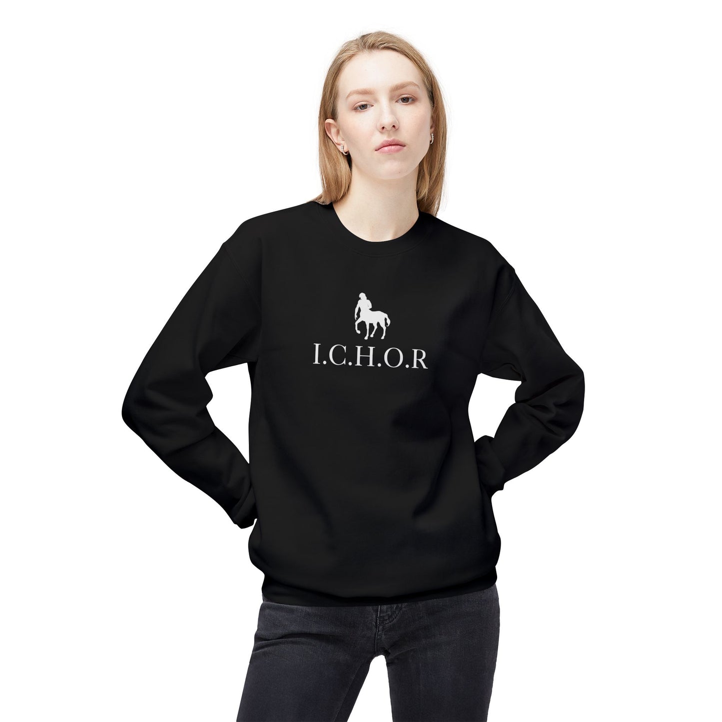 I.C.H.O.R. Unisex Midweight Fleece Crewneck Sweatshirt - Cozy Equine Fashion